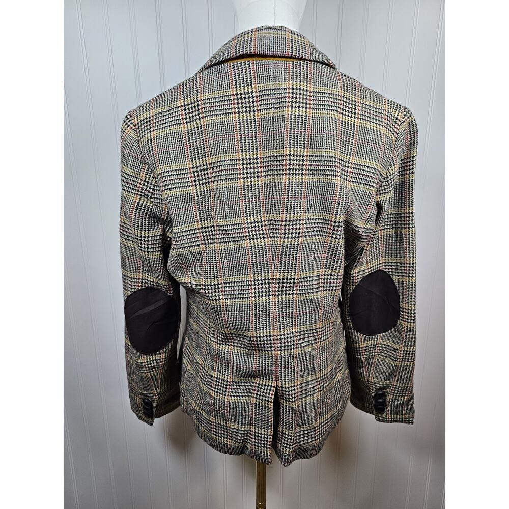 Talbots Herringbone Classic Wool Blend Blazer Women's 10P Elbow Patches Preppy - Picture 4 of 7